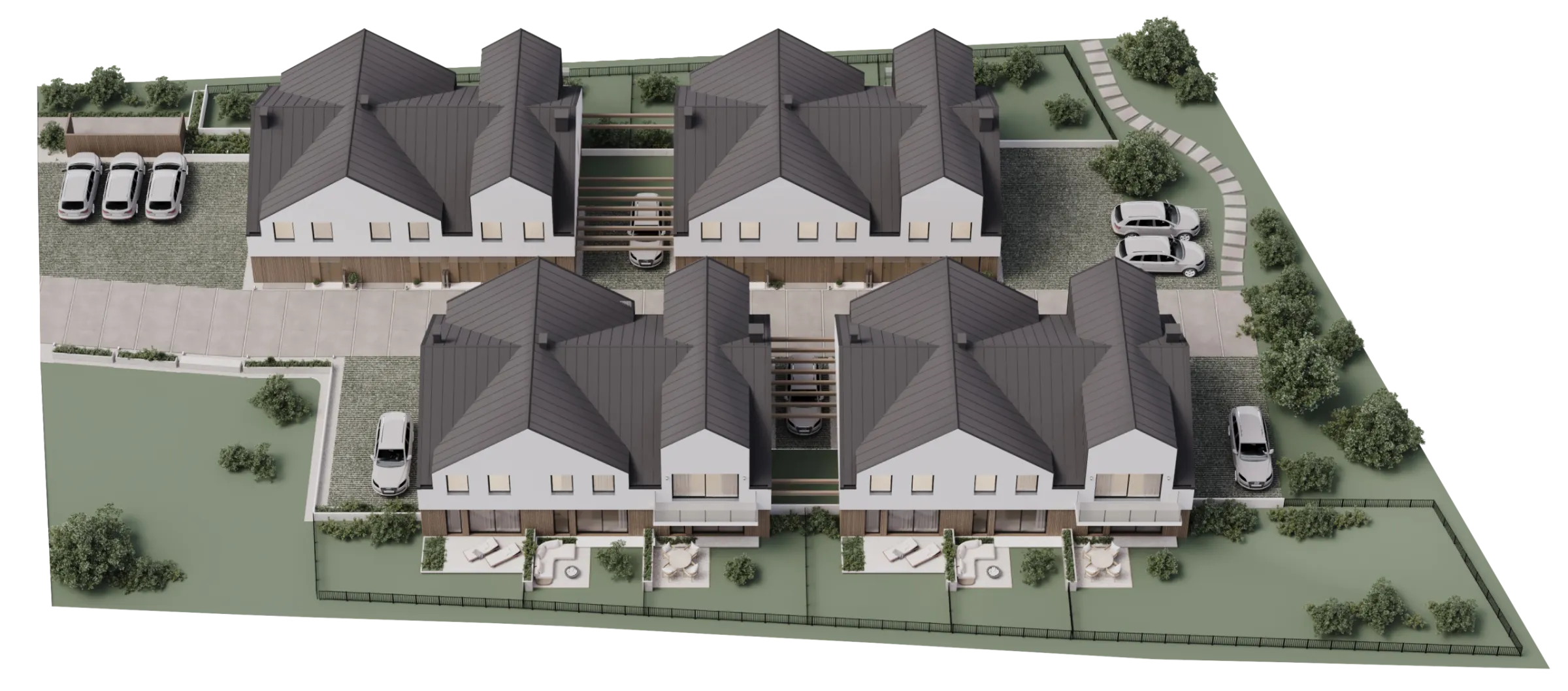 Plan Osiedla Środkowa z zaznaczonymi budynkami